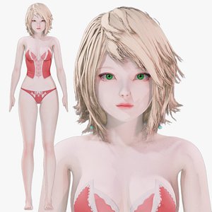 Lingerie clothes 0007 - Rigged -Unreal - Unity - Blender - Animated - Realistic Female Character