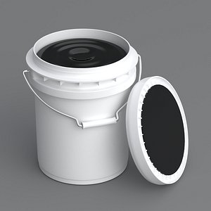 5L paint bucket Black 3D model