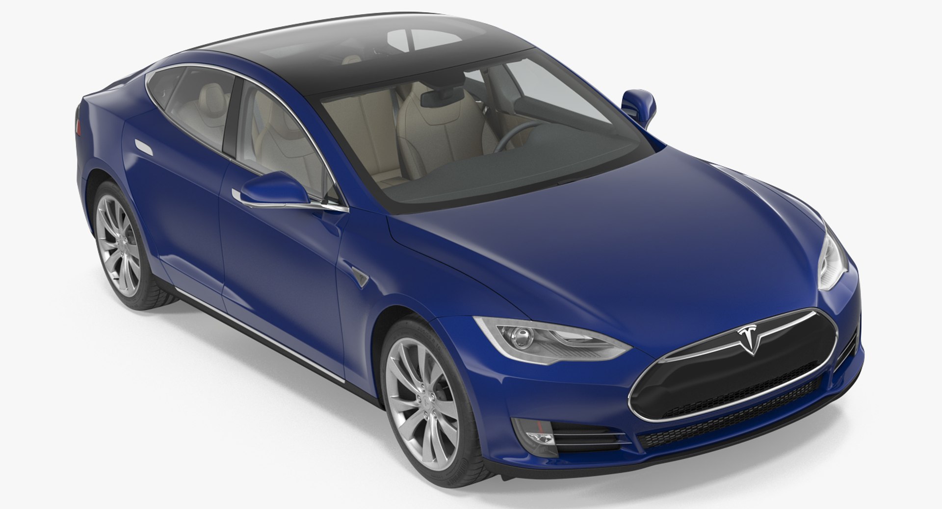 Tesla Model S 75D 2015 3D Model 3D model preview
