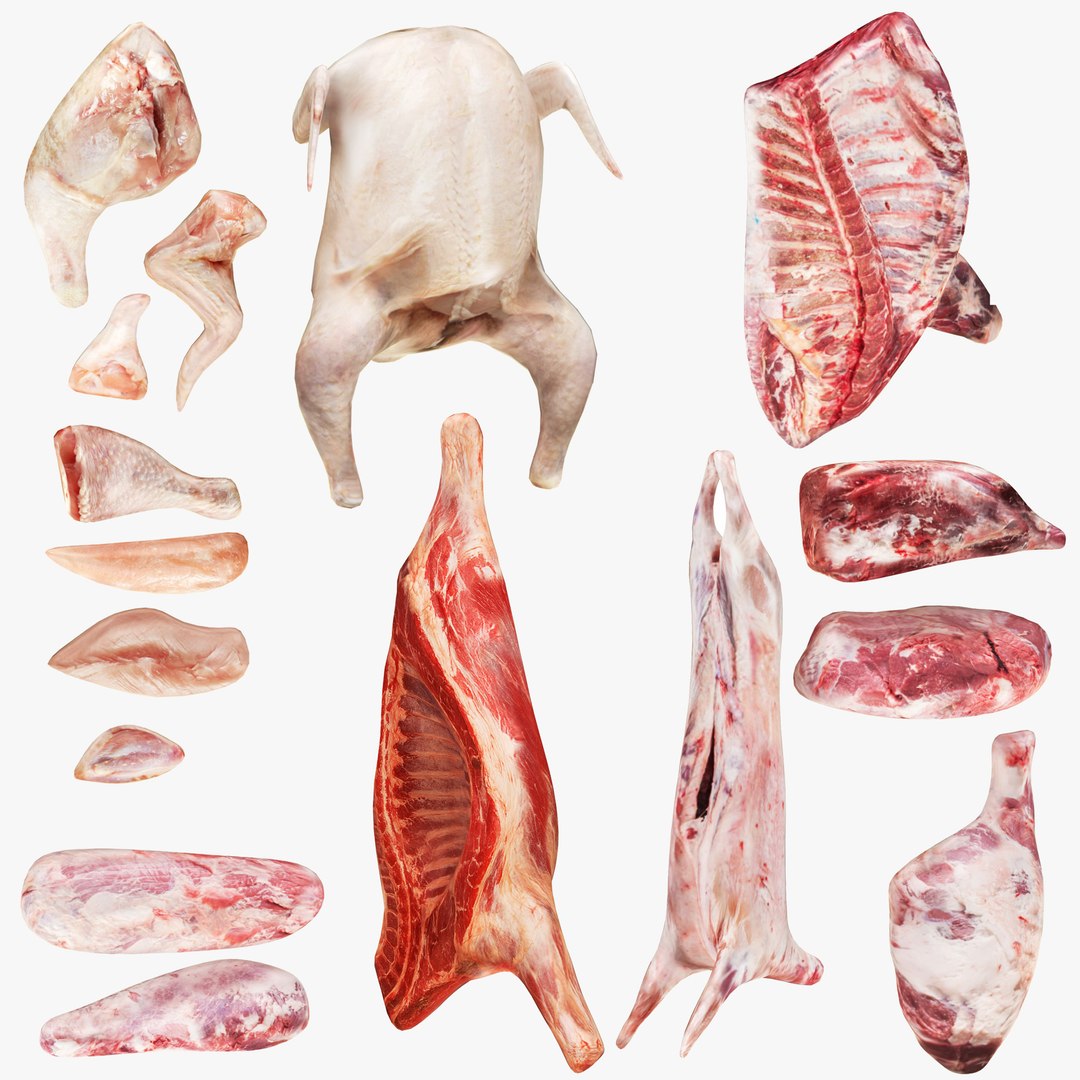 Chicken Beef Meat Collection Model - TurboSquid 2391092