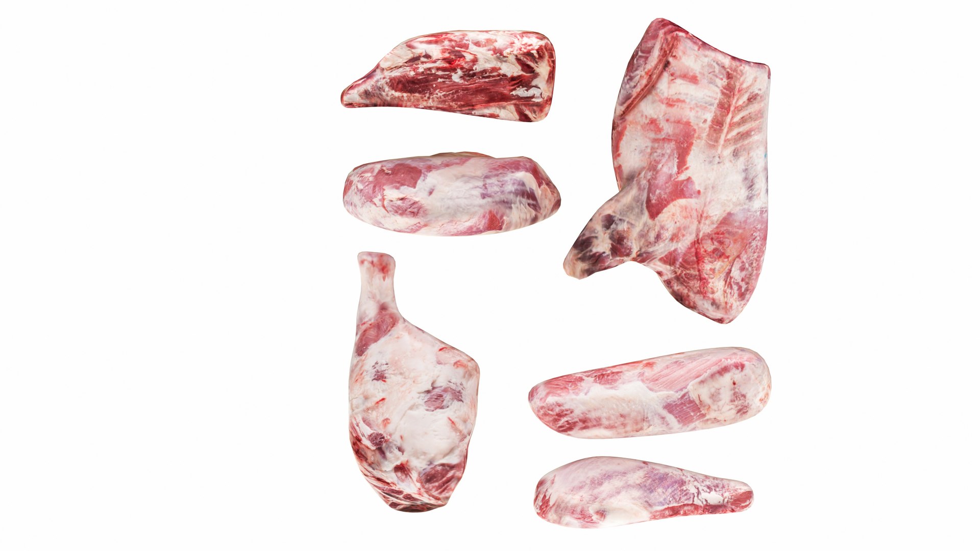 Chicken Beef Meat Collection Model - TurboSquid 2391092