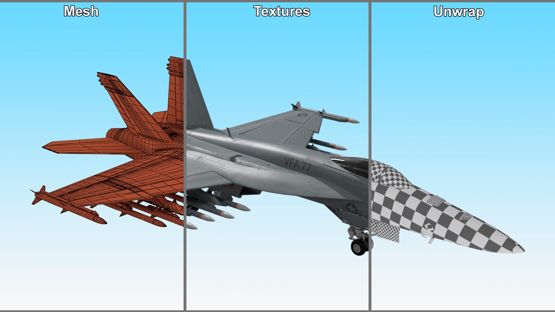 3D FA-18E Super Hornet with Weapons Rigged for Cinema 4D https://p.turbosquid.com/ts-thumb/9y/JbDloG/4L/fa18e_super_hornet_with_weapons_rigged_018/jpg/1746926743/1920x1080/fit_q87/50c638fcc7366d6212306558524d5b7eaf19859c/fa18e_super_hornet_with_weapons_rigged_018.jpg