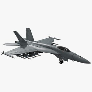 3D FA-18E Super Hornet with Weapons Rigged for Cinema 4D