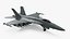 FA-18E Super Hornet with Weapons Rigged for Cinema 4D