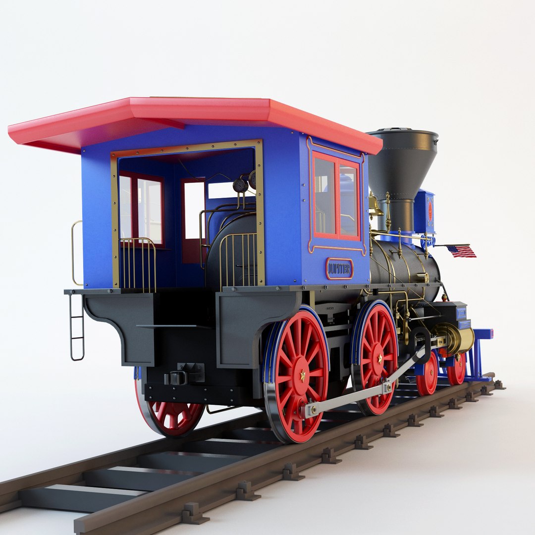 Jupiter Steam Locomotive 3d Model