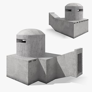 3D Dome Top Machine Gun Bunker