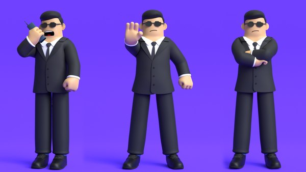 3D Minimal Bodyguard 3D Cartoon Character