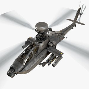 3D Apache AH-64D US Army Complex Animation model