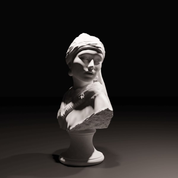 girl pearl earring print 3D model