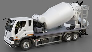 3D Ashok Leyland Boss Concrete Mixer model