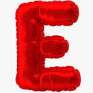 balloon red letter e 3D model