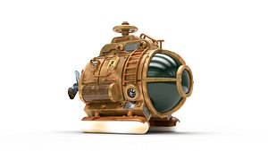 steampunk submarine steam 3D model