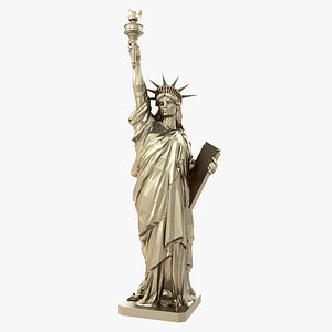3D silver statue liberty