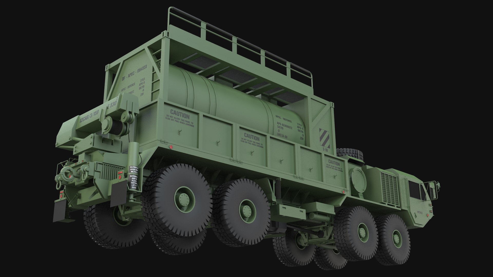 HEMTT Heavy Expanded Mobility Tactical Cargo Truck With Fuel Container ...