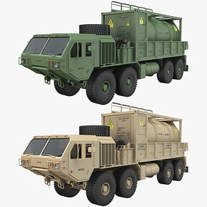 HEMTT Heavy Expanded Mobility Tactical Cargo Truck With Fuel Container 3D model
