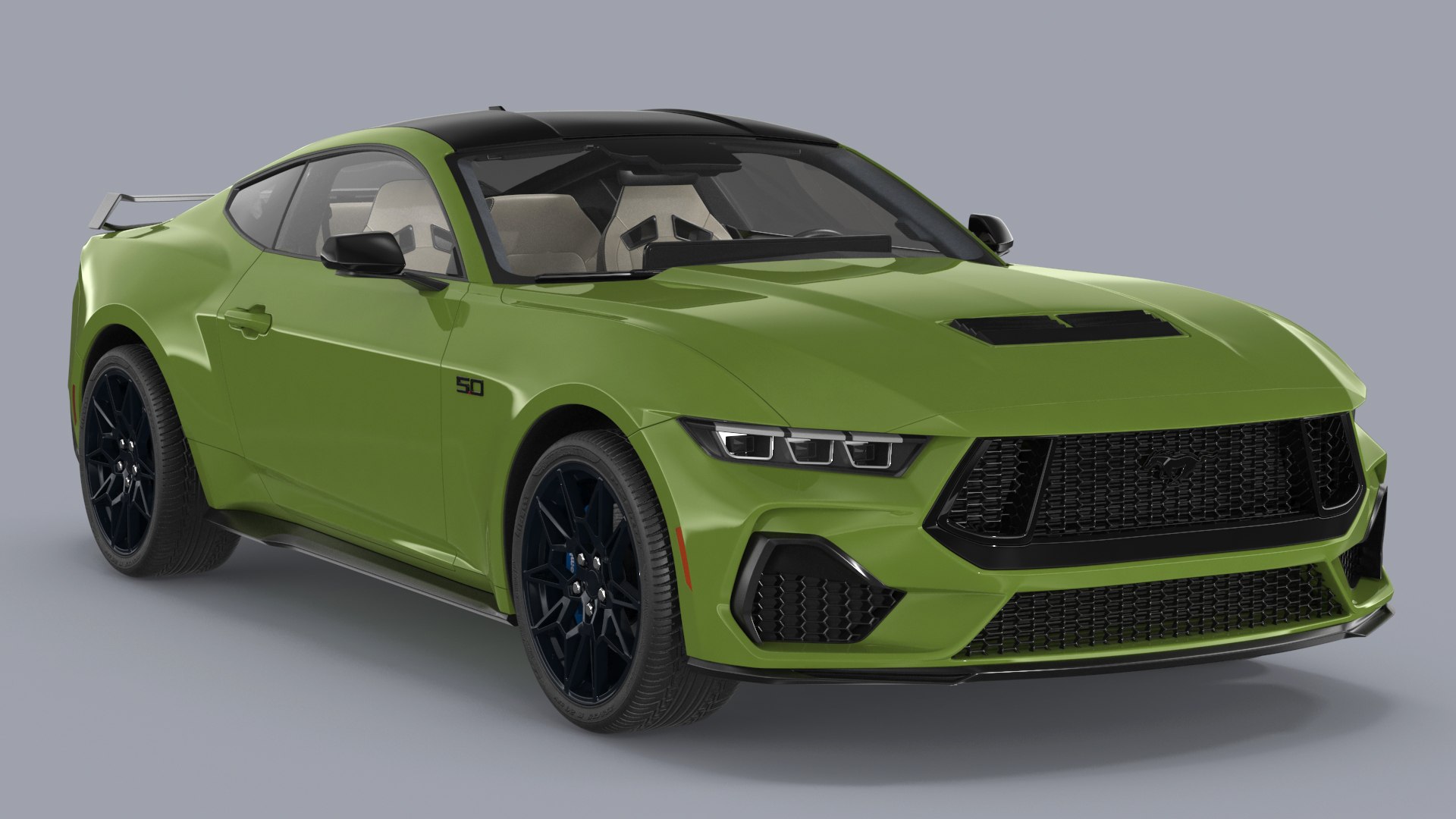 Ford Mustang 2024 Green 3D model preview