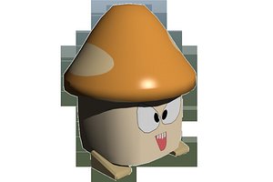 3d model orange mushroom