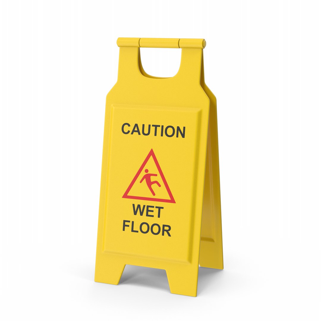 Wet Floor Sign 3D Model TurboSquid 1982490