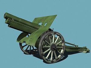 russian howitzer wwi 3d model