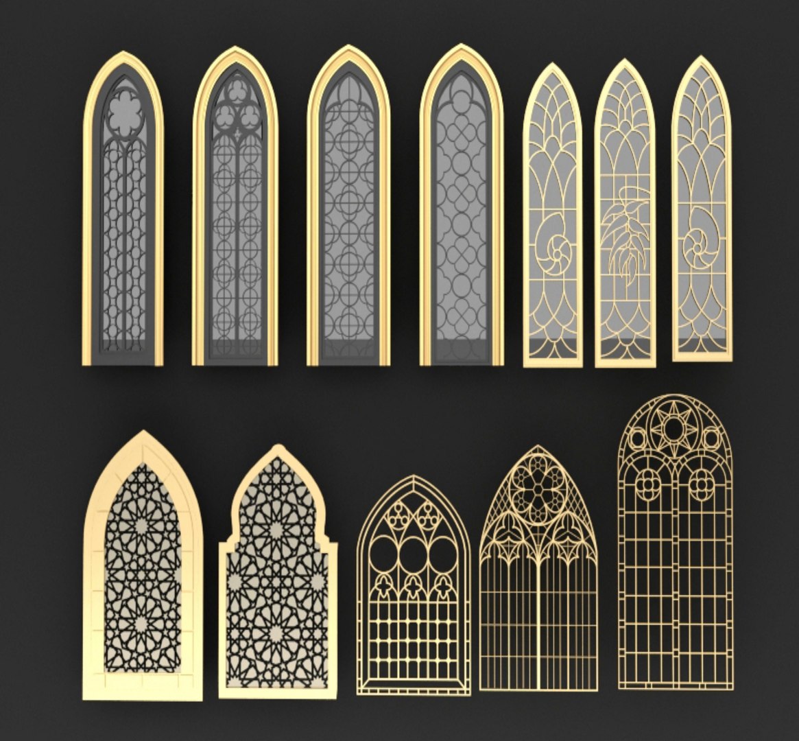 3D Arabic - Gothic Windows 12 pieces https://p.turbosquid.com/ts-thumb/9z/8vHFdt/TG/arabicwindowsthumbnail/jpg/1647111325/1920x1080/fit_q87/7df1160e2610771fc7703a0996876f3b5f80a53a/arabicwindowsthumbnail.jpg