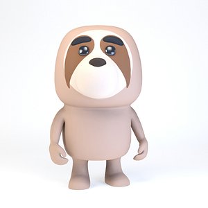 Cartoonish Humanoid Sloth Character model