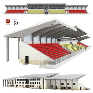 Sports tribune for spectators 3D