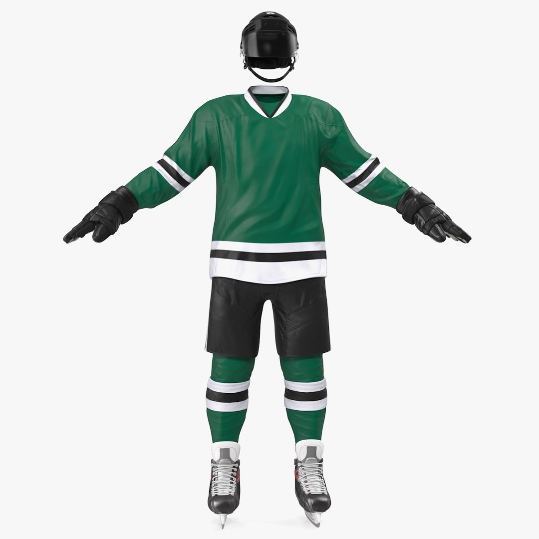 Hockey Equipment Green 3D model preview