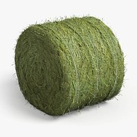 Round Hay Bale with Twine Green
