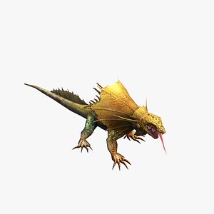 Animated Frill-Necked Lizard
