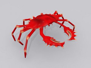 3d model red crab