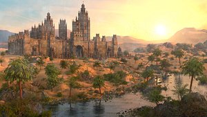 3D model Fantasy Oasis Castle