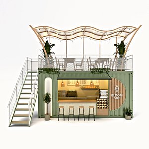 3D Aesthetic Mini Cafe Container