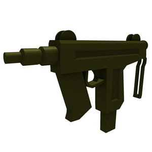 3ds max compact submachine gun