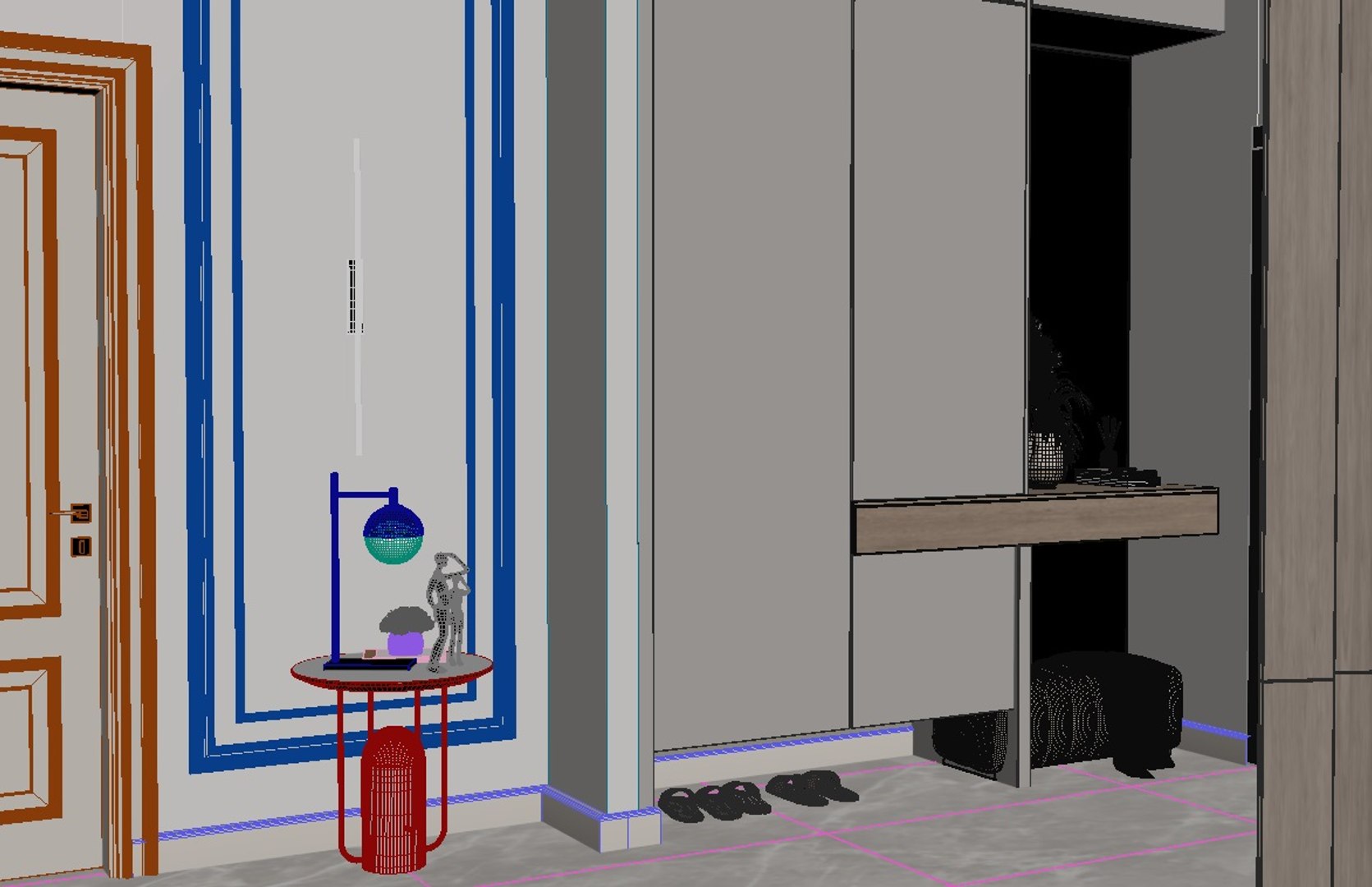 3D Living Room And Hallway Model - TurboSquid 2302693