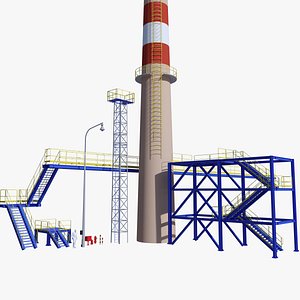 Metal tower for factory 3D