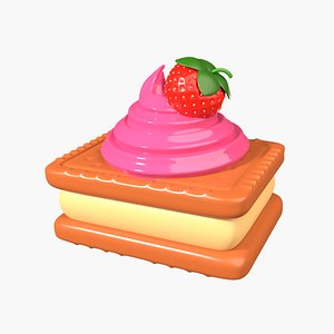 3D Ice Cream Sandwich 3D Illustration model