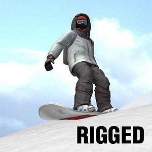 3d snowboarder board