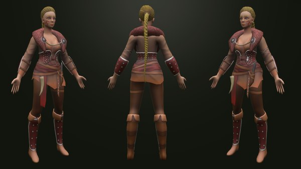 modèle 3D de Viking Female Character 1.4 - Low poly - TurboSquid 2093706