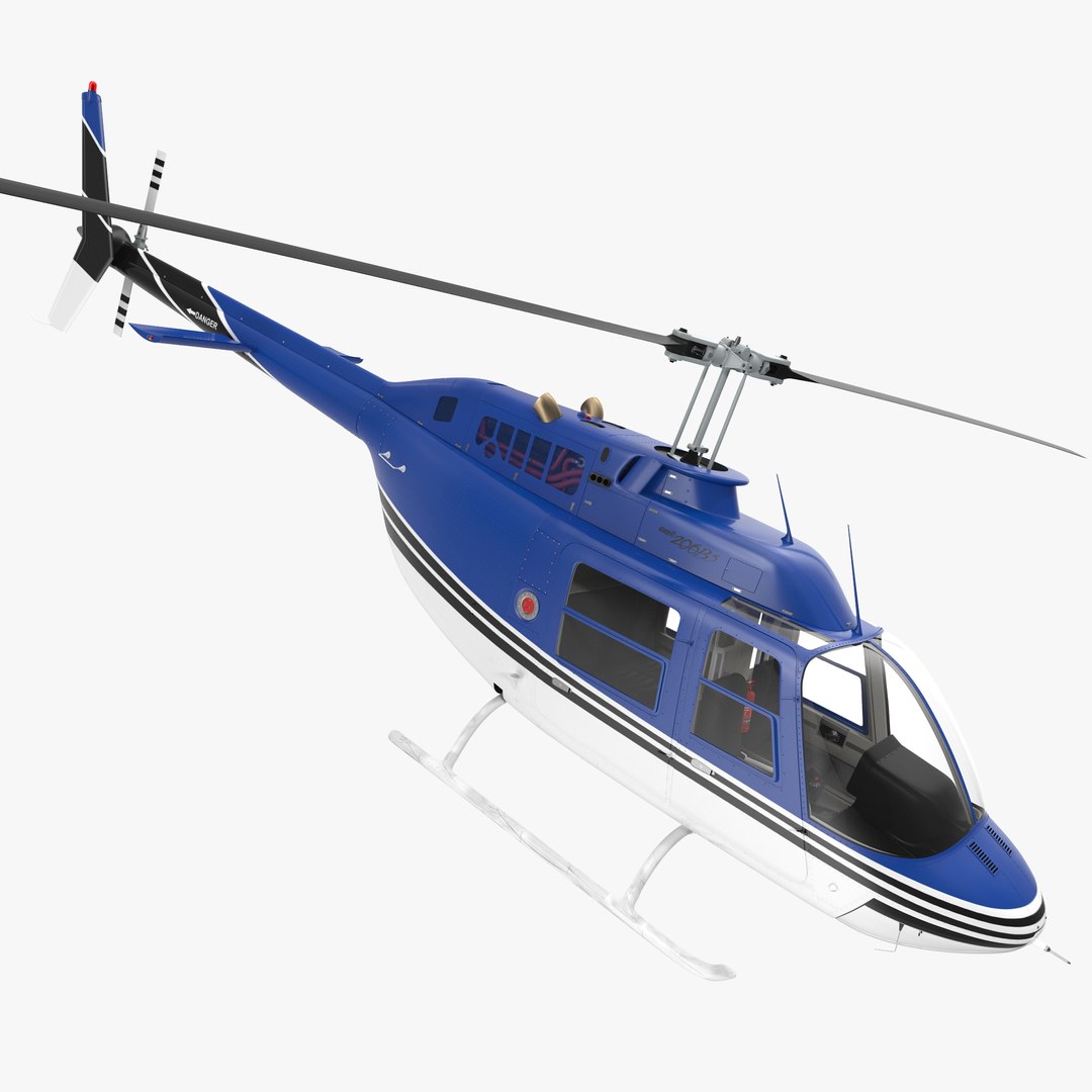 Bell 206 JetRanger Rigged 3D Model preview