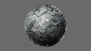 Realistic US Quarter Coins Seamless PBR Material Texture 3D model