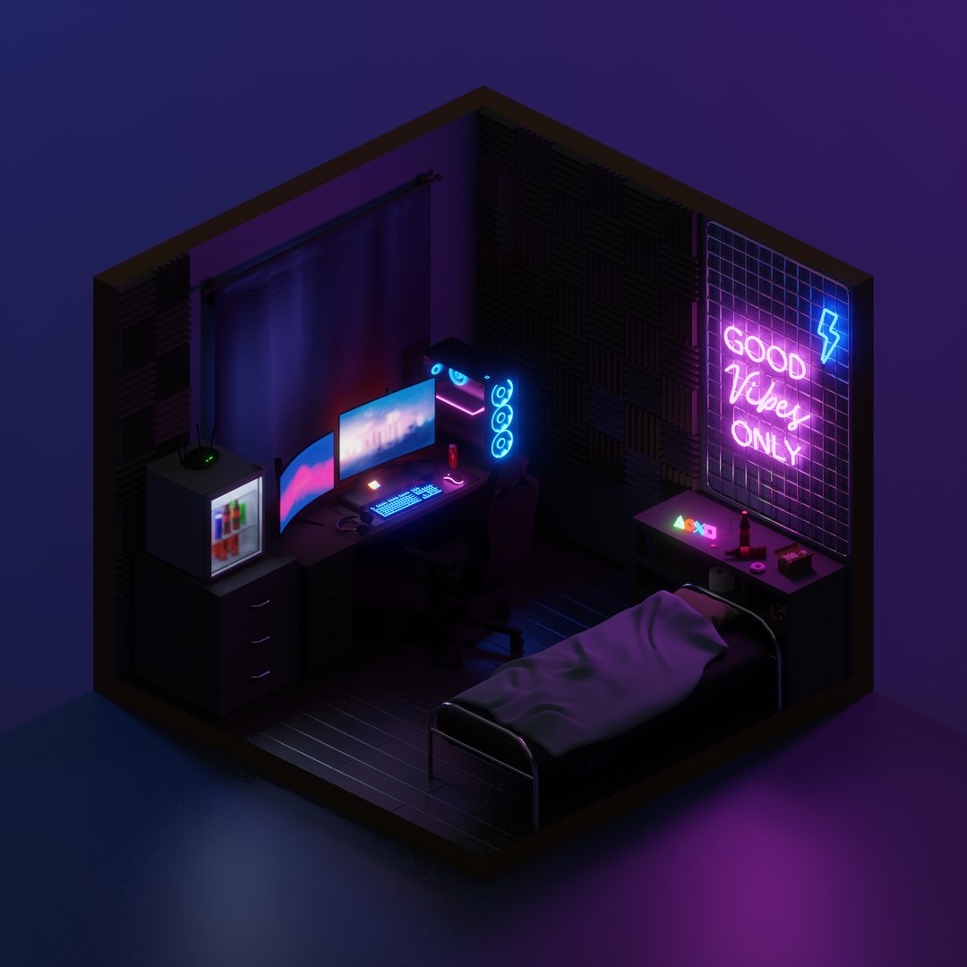 Isometric Gaming Room 2 Model - TurboSquid 1802190