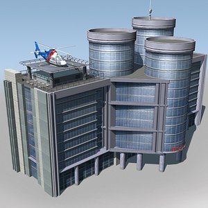 hospital building air ambulance 3d model