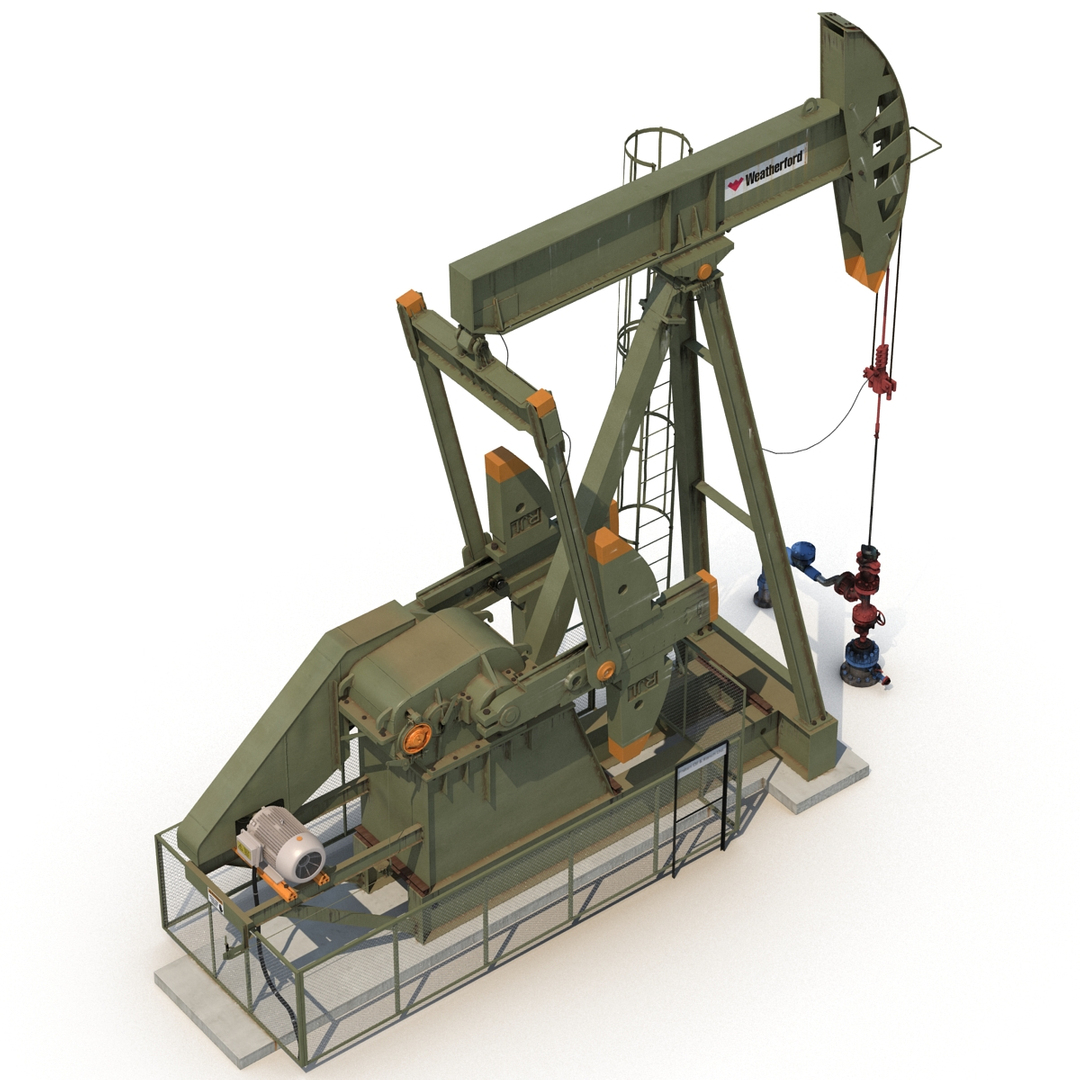oil pump jack rigged 3d max