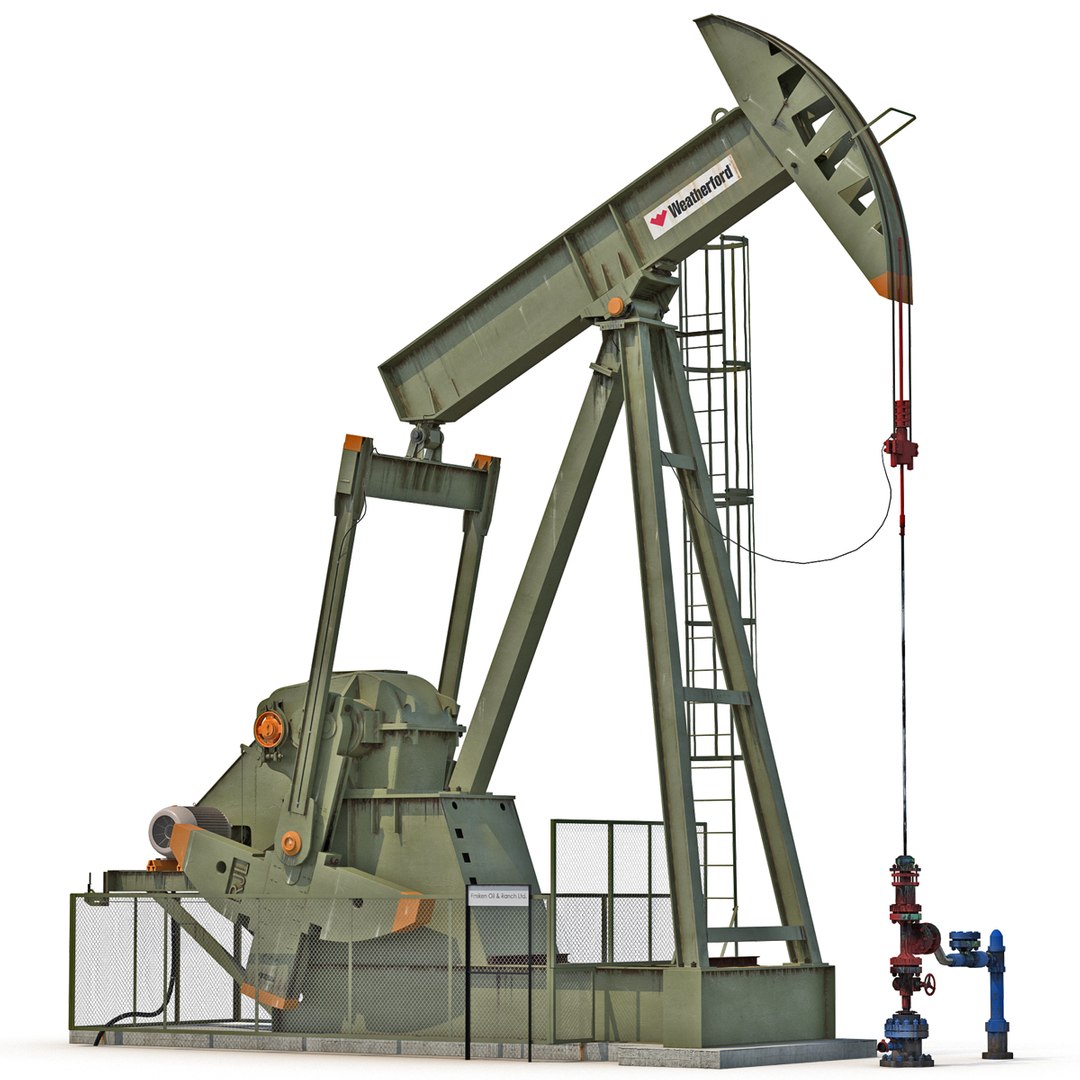 Oil Pump Jack Rigged 3D model preview