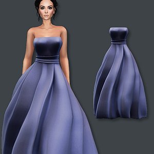 3D model gown blue