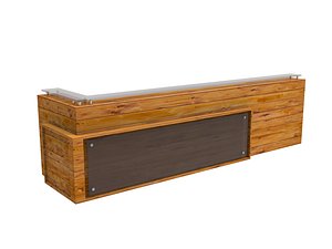 3D model Wooden  Reception
