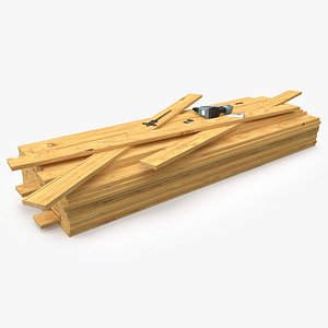 Lumbers with Measurement Instruments and Nail Gun