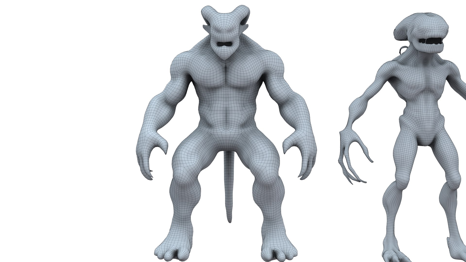 Monster Demon Base Mesh Kitblend Model - TurboSquid 2397938