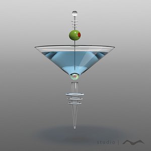 obj futuristic martini float glass