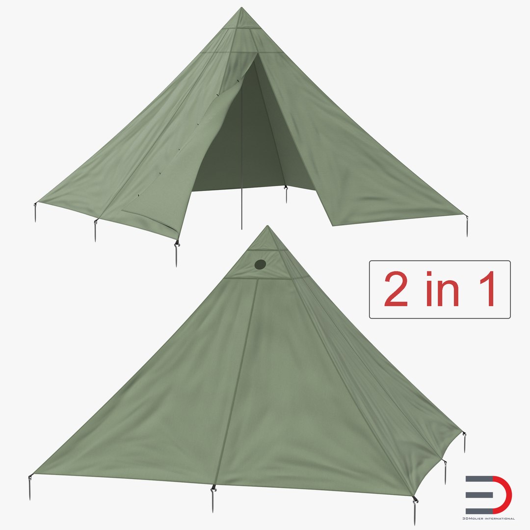 Floorless Camping Tents Collection 3D model preview